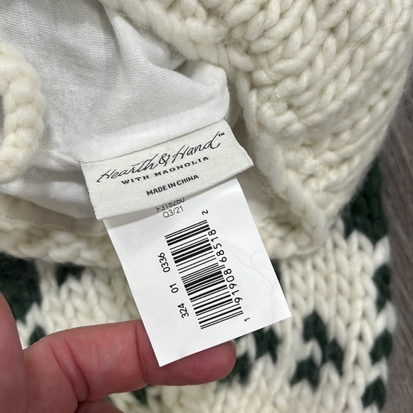 Hearth & Hand with Magnolia Holiday Stocking green - Picture 3 of 4